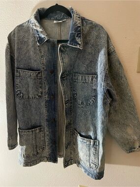 Zena Distressed Light Blue Washed Denim Jacket
